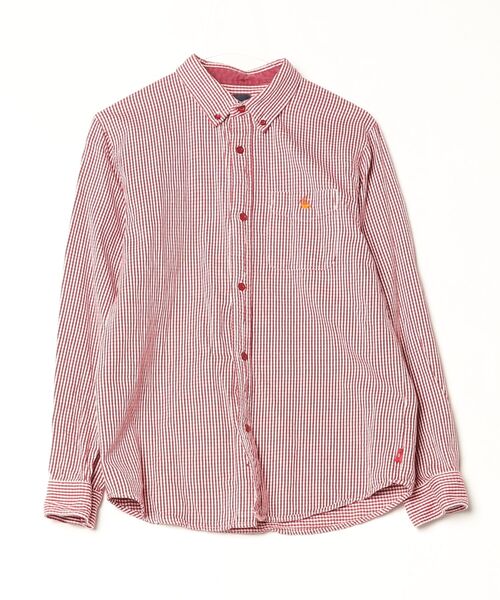STUSSY（ステューシー） ストライプ柄長袖シャツ S レッド メンズ