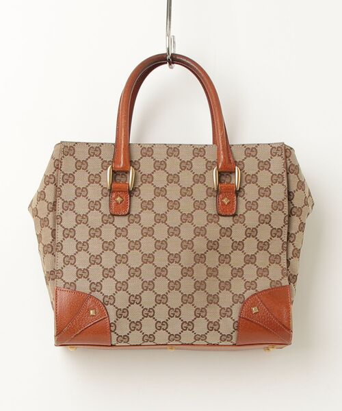 GUCCI ハンドバッグ　GG柄　キャンバス　ベージュ　レザー GUCCI（グッチ） GGキャンバス ハンドバッグ - ベージュ レディース