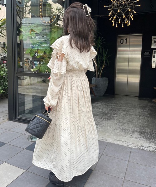 「OLIVE des OLIVE」 長袖ワンピース FREE アイボリー レディース_画像2