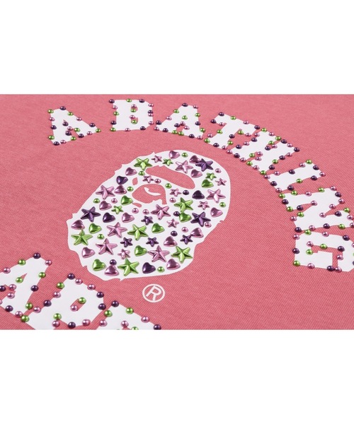 A BATHING APE 半袖Tシャツ　ピンク　ミニT A BATHING APE（アベイシングエイプ） tシャツ 半袖 COLOR STUD