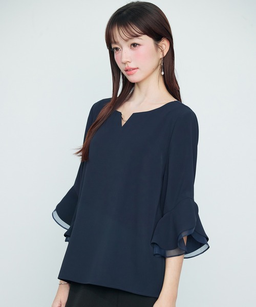 「SAISON DE PAPILLON」 7分袖ブラウス M ピンク レディース_画像2