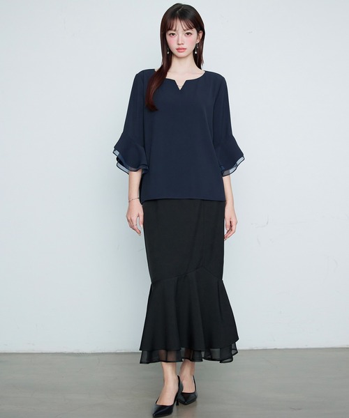 「SAISON DE PAPILLON」 7分袖ブラウス M ピンク レディース_画像4