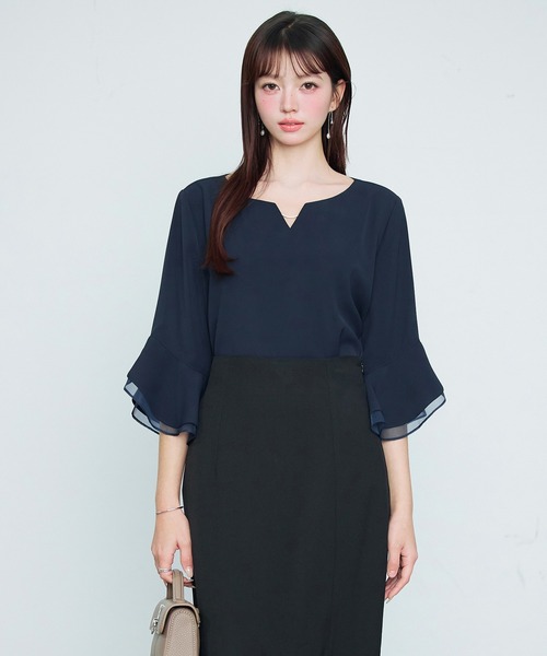 「SAISON DE PAPILLON」 7分袖ブラウス M ピンク レディース_画像5
