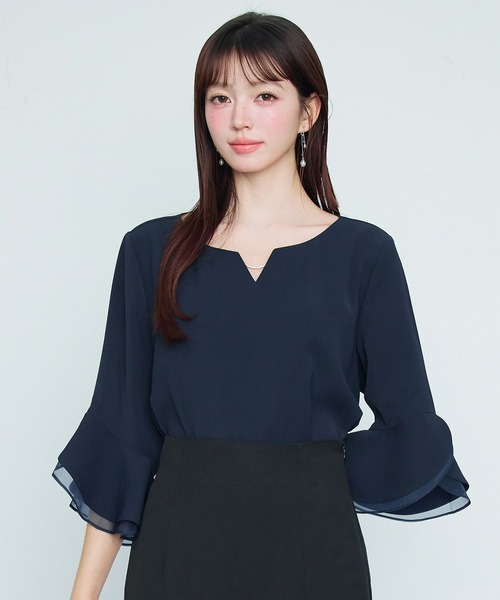 「SAISON DE PAPILLON」 7分袖ブラウス M ピンク レディース_画像7