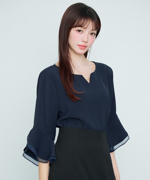 「SAISON DE PAPILLON」 7分袖ブラウス M ピンク レディース_画像8