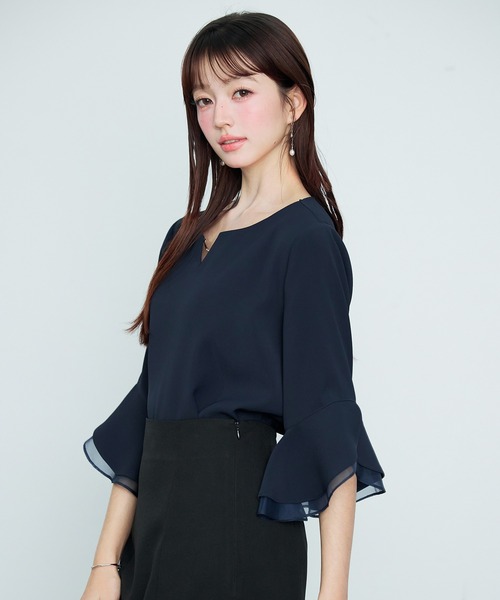 「SAISON DE PAPILLON」 7分袖ブラウス M ピンク レディース_画像9