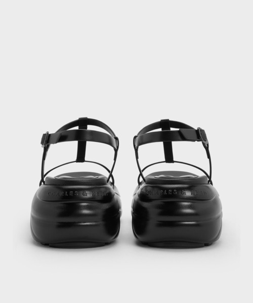 「CHARLES & KEITH」 フラットサンダル 25cm ブラック レディース_画像3