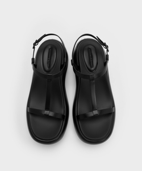 「CHARLES & KEITH」 フラットサンダル 25cm ブラック レディース_画像5