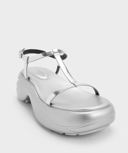「CHARLES & KEITH」 フラットサンダル 25cm ブラック レディース_画像8