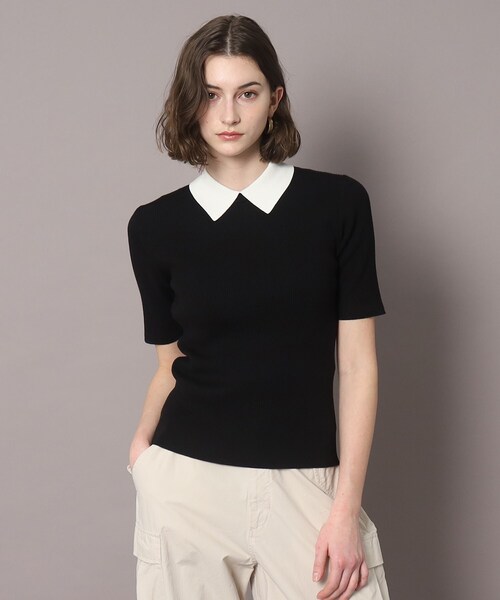 「DRESSTERIOR」 半袖ニット 38 ブラック レディース_画像3