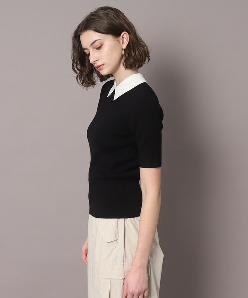 「DRESSTERIOR」 半袖ニット 38 ブラック レディース_画像4
