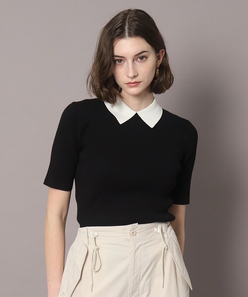 「DRESSTERIOR」 半袖ニット 38 ブラック レディース_画像9