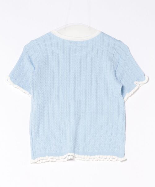 tシャツ 半袖 ワンポイントリボン バイカラー メロウ ニットトップス