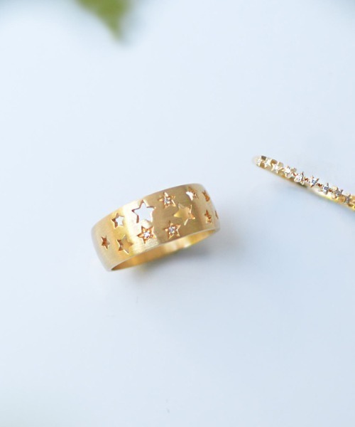 指輪 リング K18　ダイヤモンド　スターダストコレクション　透かしリング レディース_10
