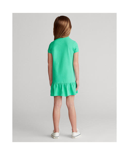 ワンピース コットン メッシュ ポロドレス RALPH ラルフ コットン メッシュ POLO LAUREN CHILDRENSWEAR，ポロ ローレン