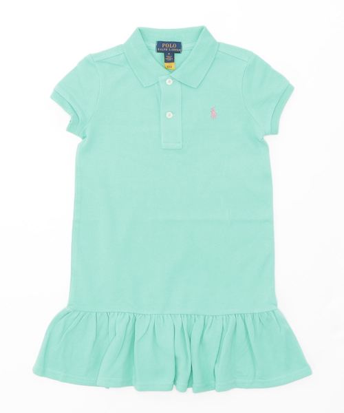 ワンピース コットン メッシュ ポロドレス RALPH ラルフ コットン メッシュ POLO LAUREN CHILDRENSWEAR，ポロ ローレン
