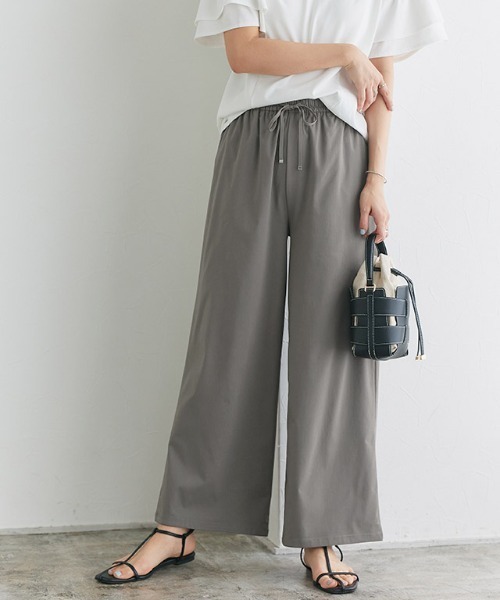 ☆たえページ☆ Pierrot（ピエロ） パンツ ストレッチツイルワイドパンツ レディース