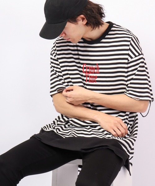 ボーダー familiar 新品未開封 半袖Tシャツ カジュアル[品番：AMSW1777443 レディース ボーダー半袖Tシャツ トップス