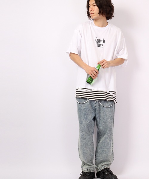 新品 半袖Tシャツ 異素材 90 異素材切替Tシャツ Tシャツ メンズ トップス 半袖・再再販。(100