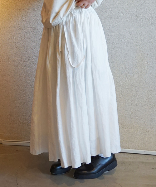 journal standard luxe タイプライター ギャザースカート 白 journal