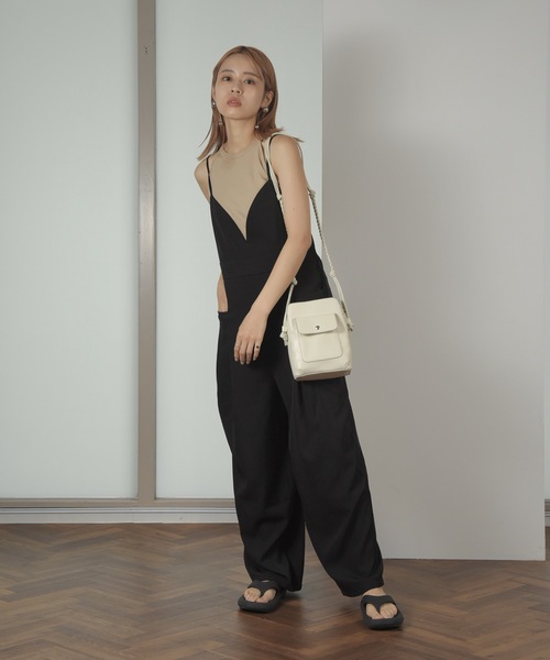 lawgy サロペット オーバーオール back ribbon salopette