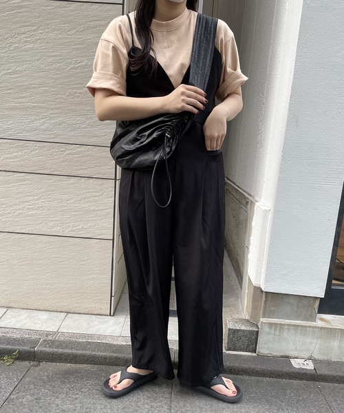 lawgy サロペット オーバーオール back ribbon salopette