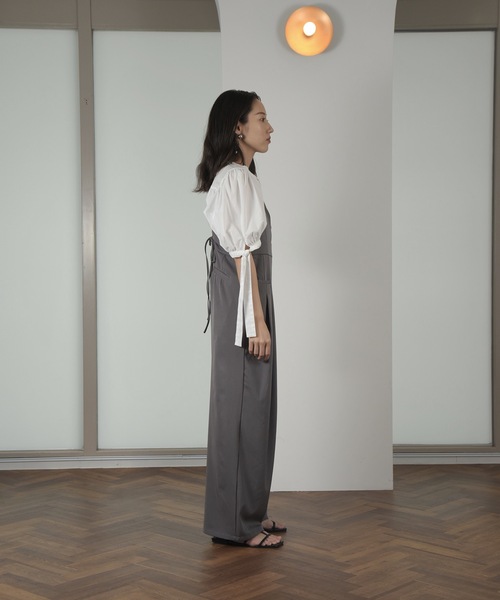 lawgy サロペット オーバーオール back ribbon salopette