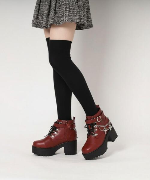 cs T&P（シーエスティーアンドピー） ブーツ 厚底十字架チャーム付き