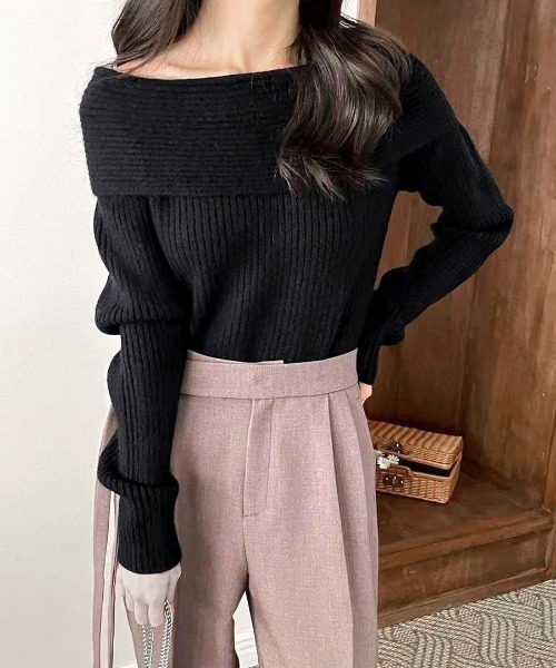 Riff（リフ） ニット セーター オフショルニットトップス レディース