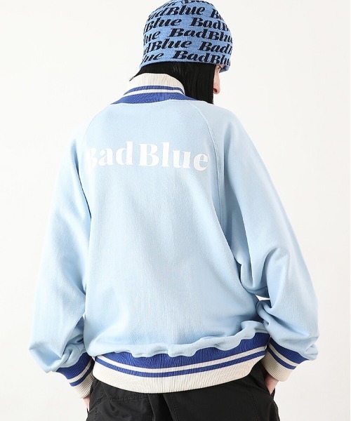 ☆22AW☆【Bad Blue】☆Logo Crop Zipup Jerse.y☆関税込☆ BadBlue ジャージ (バッドブルー) Logo Zipup Jersey Skyblue