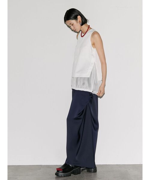 UN3D. タンクトップ ノースリーブ MESH LAYERED N/S TOP