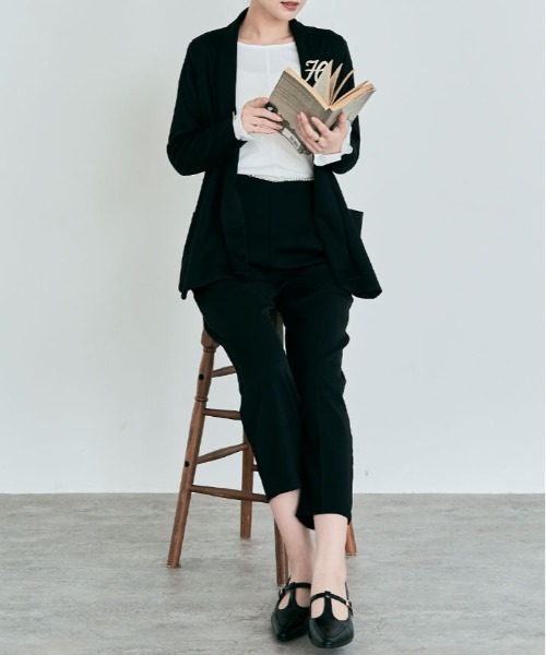 ジャケット テーラードジャケット ショール カラー ノーボタン
