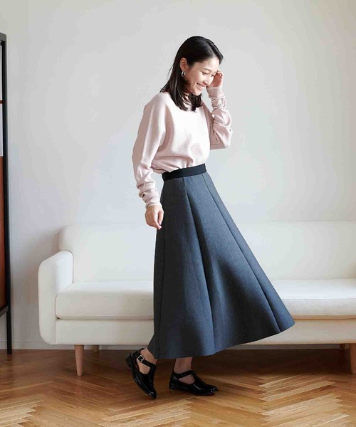 Jines スカート 着痩せ見え ダンボールニットスカート「WEB・一部店舗