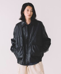 ブルゾン アウター FREAK’S STORE/フリークスストア フェイクレザーブルゾン ジップアップ/リラックスフィット メンズ｜ZOZOTOWN Yahoo!店