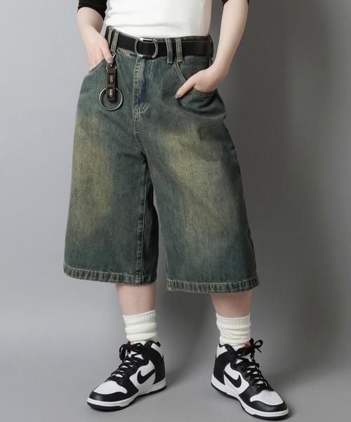 SPINNS（スピンズ） ジーンズ デニム デニムパンツ ウォッシュドデニム