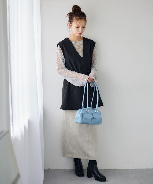 Be You 【 Ruched Side Vest Womens Women 】 ファッション レディースファッション トップス ベスト ジレ レディース GIRL DRESS FOR NOW ベスト レディース おしゃれ ツイード ジレ