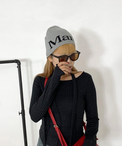 non-hedge（ノンヘッジ） ニット帽 ニットキャップ ロゴビーニー