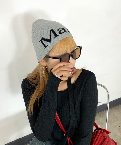 non-hedge（ノンヘッジ） ニット帽 ニットキャップ ロゴビーニー