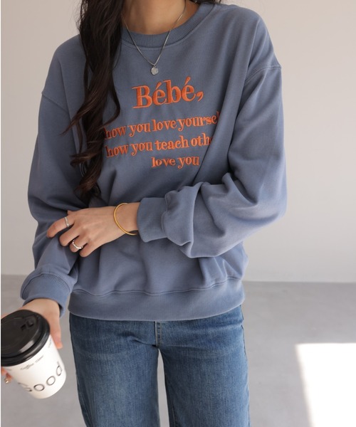 トレーナー スウェット オリジナル刺繍オーバーサイズスウェット レディース トレーナー スウェット オーバーサイズ刺繍スウェット