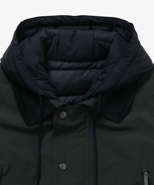 【US_Mサイズ】Lacoste ラコステ 黒 中綿ダウンコート ジャケット LACOSTE ラコステ バックロゴ モノトーン フード付き ダウンジャケット