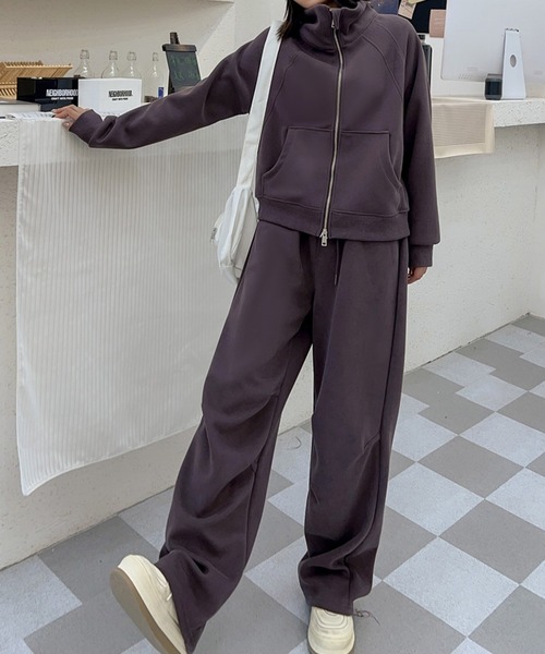 aimoha（アイモハ） トレーナー スウェット ハイネックダブルジップ