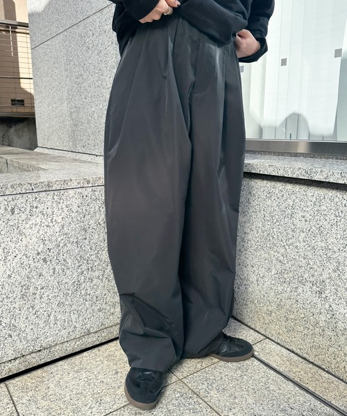 309 慈雨 ジウ　タックワイドパンツ　バルーンパンツ　ゆったり　綿100% L 309 慈雨 ジウ タックワイドパンツ バルーンパンツ ゆったり 綿