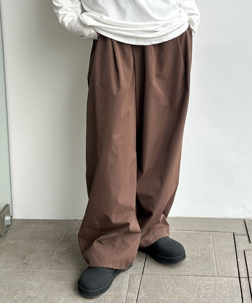 309 慈雨 ジウ　タックワイドパンツ　バルーンパンツ　ゆったり　綿100% L 309 慈雨 ジウ タックワイドパンツ バルーンパンツ ゆったり 綿