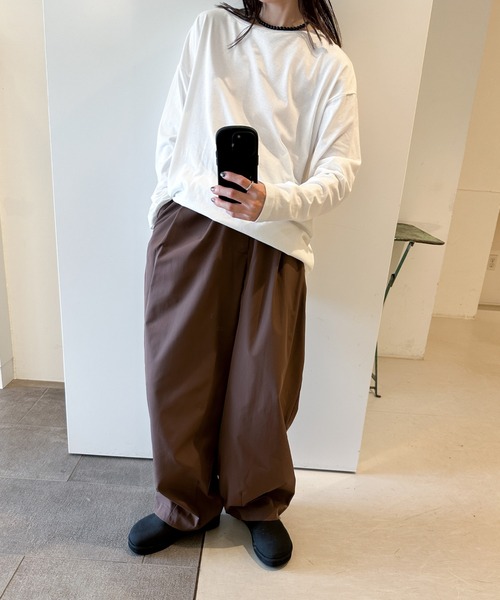 パンツ 「新色追加」タックバルーンワイドパンツ レディース