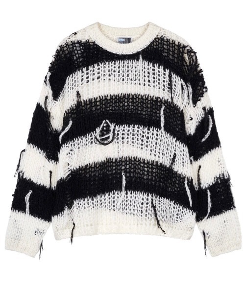 youthbath ニット セーター 「YOUTHBATH」Stripe partial damage