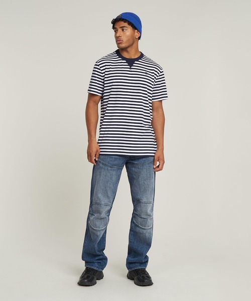 送料込★G-Star★Nifous Stripe Tシャツ G-STAR RAW tシャツ NIFOUS STRIPE T-SHIRT/ワンポイントロゴ