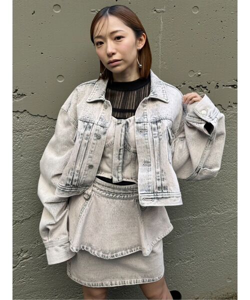 MURUA ベスト ジレ 「SET UP対応」ガーターデニムビスチェ