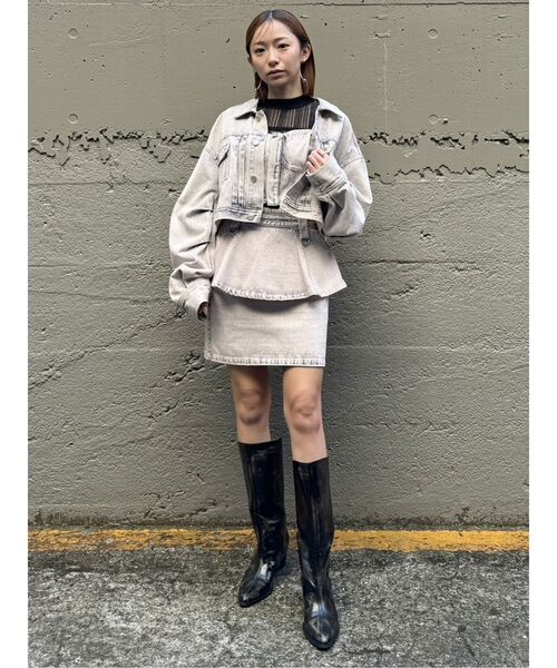 MURUA ベスト ジレ 「SET UP対応」ガーターデニムビスチェ