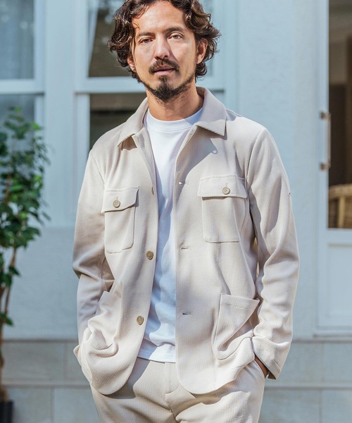 コート ジャケット mj10481-サファリジャケット-マルーデコットン