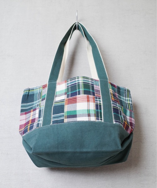 トートバッグ 「T6」「UNIVERD72」MADRAS CHECK PATCHWORK TOTE BAG